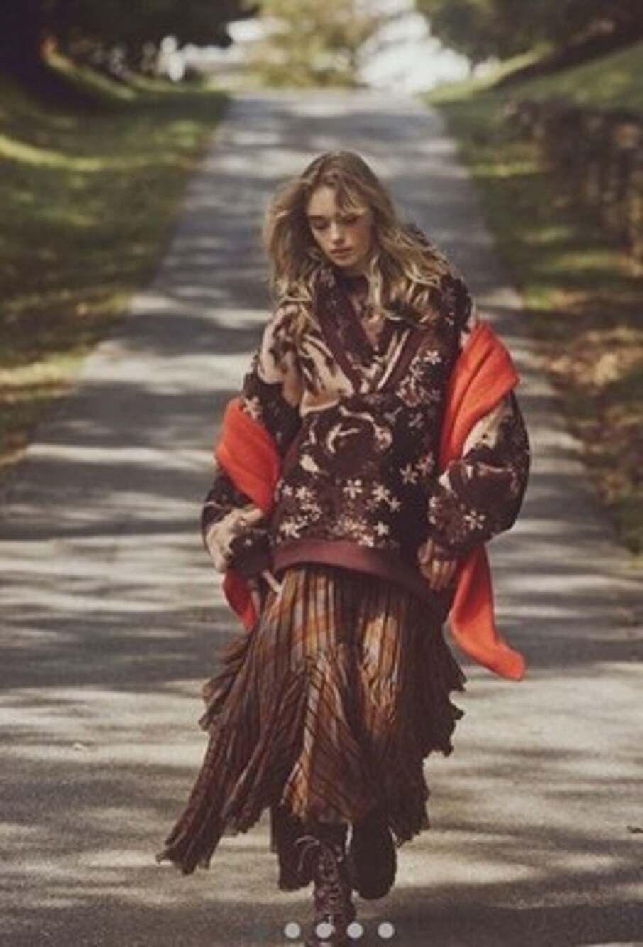 Free People Rosie Printed Sherpa Fleece Jacket Small Rose Brown Nude V-Nec